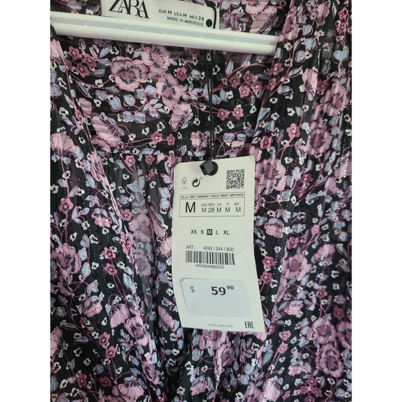 NWT Zara floral blouse - Picture 3 of 4